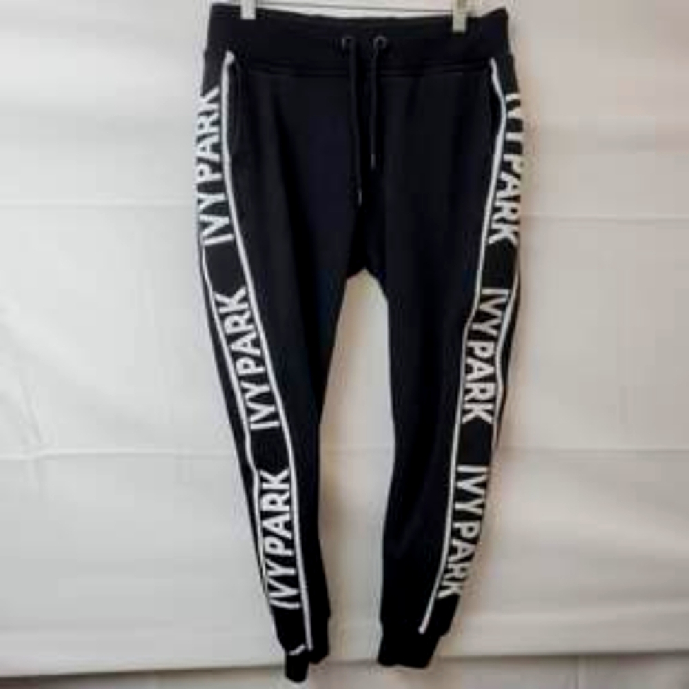 IVY PARK x Adidas Logo Tape Joggers - Black/White size Small